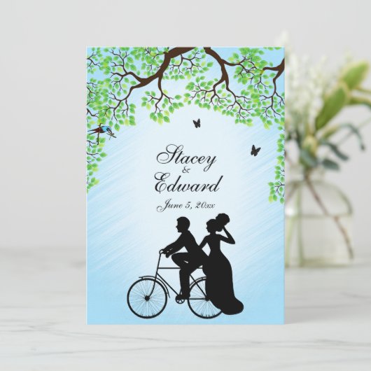 Bicycle Theme Weddenschap Blue Kaart (Staand voorkant)