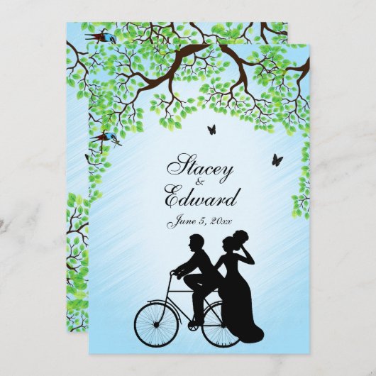 Bicycle Theme Weddenschap Blue Kaart (Voorkant / Achterkant)