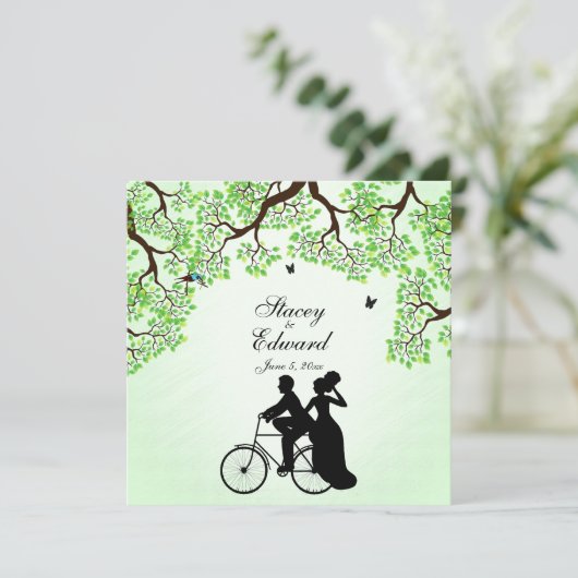 Bicycle Theme Weddenschap Kaart (Staand voorkant)