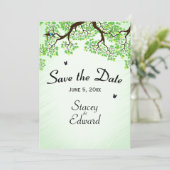 Bicycle Theme Weddenschap Save the Date Mint (Staand voorkant)
