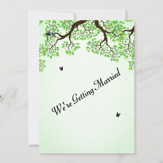 Bicycle Theme Weddenschap Save the Date Mint (Achterkant)