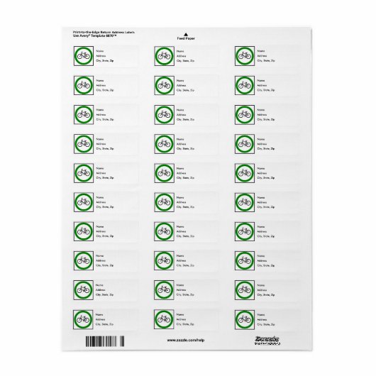 Bicycle Traffic Highway-teken Etiket (Full Sheet)