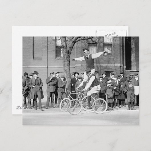 Bicycle Trick Riding, jaren 20 Briefkaart (Voorkant / Achterkant)