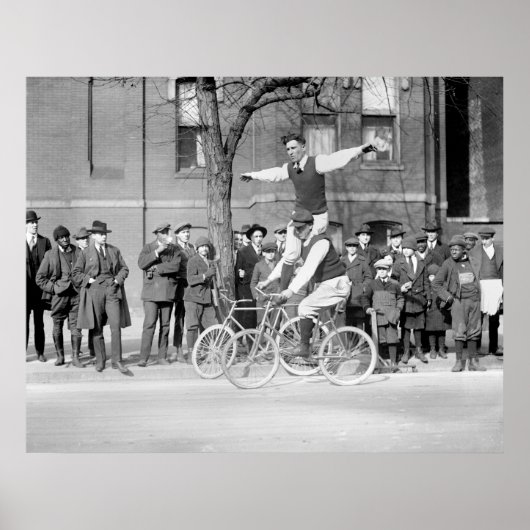 Bicycle Trick Riding, jaren 20 Poster (Voorkant)