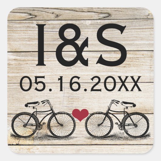  Bicycle Wedding Favor Stickers (Voorkant)