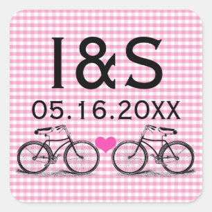 Bicycle Wedding Favor Stickers