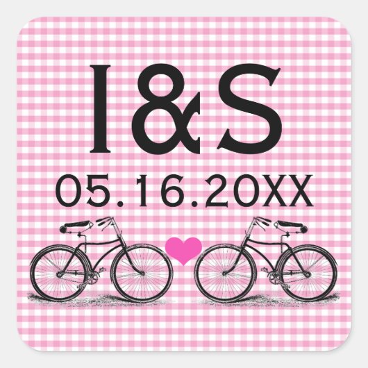 Bicycle Wedding Favor Stickers (Voorkant)