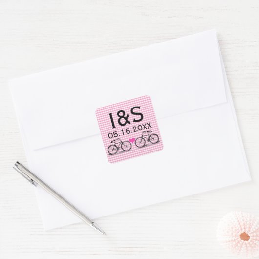  Bicycle Wedding Favor Stickers (Envelop)