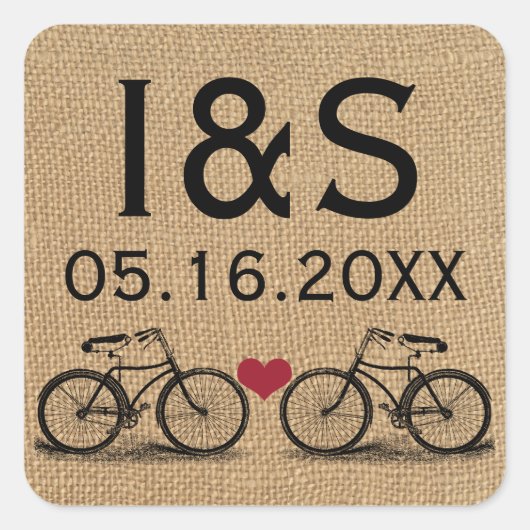 Bicycle Wedding Favor Stickers (Voorkant)