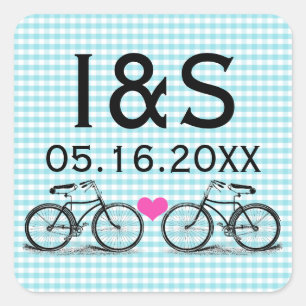  Bicycle Wedding Favor Stickers