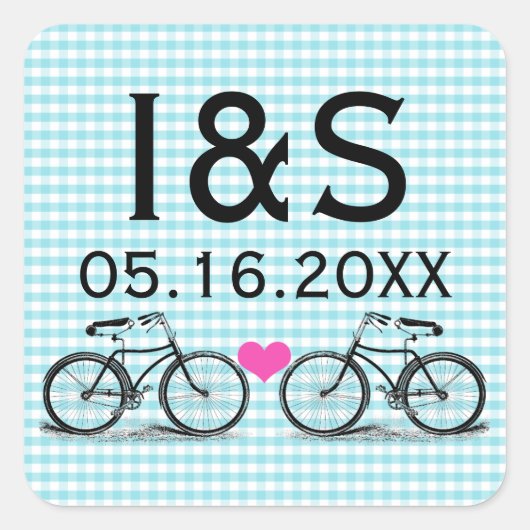  Bicycle Wedding Favor Stickers (Voorkant)