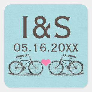  Bicycle Wedding Favor Stickers