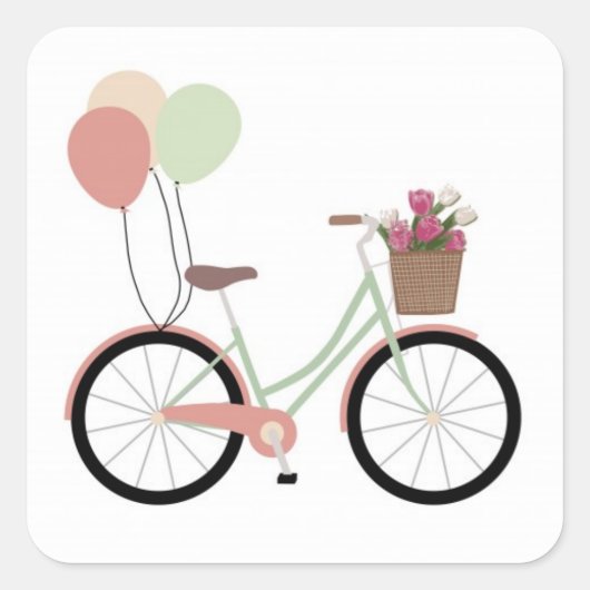 * BICYCLE WITH BALLOONS * STICKER (Voorkant)