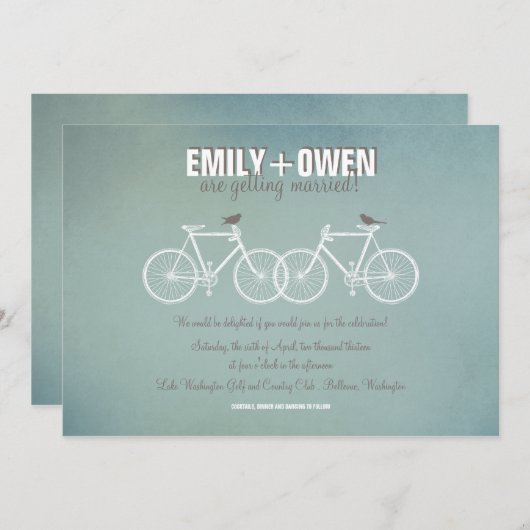 Bicycles Weddenschap Kaart (Voorkant / Achterkant)