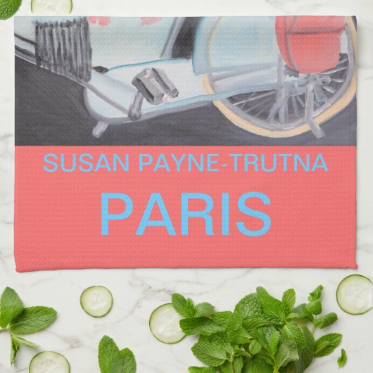 BICYCLETTE PARIS KITCHEN TOWEL THEEDOEK (Gevouwen)