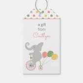 Bicycling-ballon Elephant Personal Gift Labels Cadeaulabel (Voorkant)