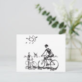 Bicycling Bike Sketch Briefkaart (Staand voorkant)