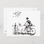 Bicycling Bike Sketch Briefkaart (Voorkant / Achterkant)