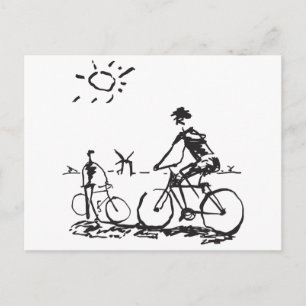 Bicycling Bike Sketch Briefkaart
