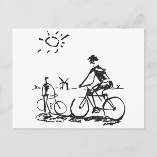Bicycling Bike Sketch Briefkaart