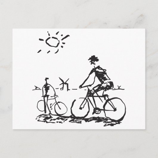 Bicycling Bike Sketch Briefkaart (Voorkant)