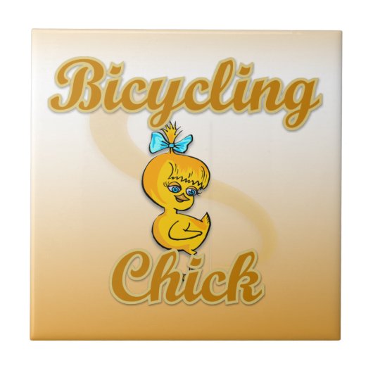 Bicycling Chick Tegeltje (Voorkant)