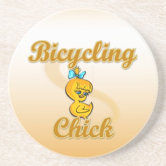 Bicycling Chick Zandsteen Onderzetter (Voorkant)