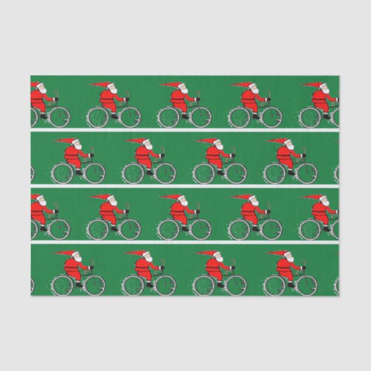Bicycling Cyclist Christmas Tissue Paper Tissuepapier (Voorkant)