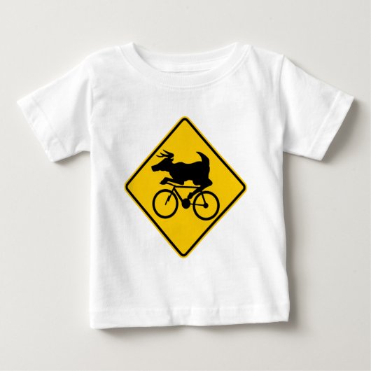 Bicycling Deer Crossing Highway Sign (Voorkant)