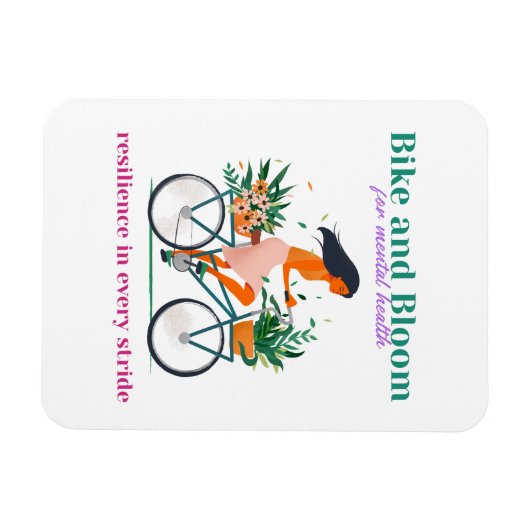 Bicycling Mental Health and Wellbeing Magneet (Horizontaal)