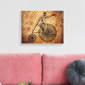  Bicyclist Brown Dot Background Canvas Afdruk (Insitu (Woonkamer))