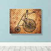  Bicyclist Brown Dot Background Canvas Afdruk (Insitu (Houten vloer))