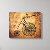 Bicyclist Brown Dot Background Canvas Afdruk (Voorkant)
