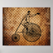  Bicyclist Brown Dot Background Poster (Voorkant)