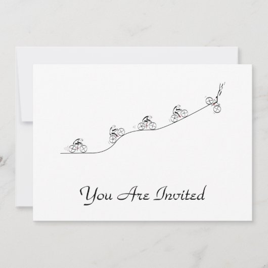 Bicyclist die over de heuvel gaat kaart (Voorkant)