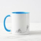 Bicyclist die over de heuvel gaat mok (Links)