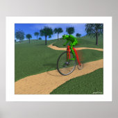 Bicyclist met vervagen poster (Voorkant)