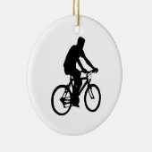 Bicyclist Silhouette Keramisch Ornament (Rechts)