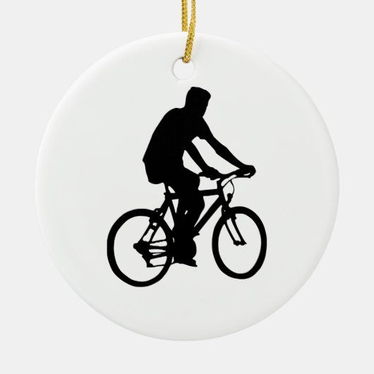 Bicyclist Silhouette Keramisch Ornament (Voorkant)