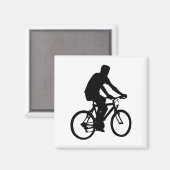 Bicyclist Silhouette Magneet (Voorkant / Achterkant)