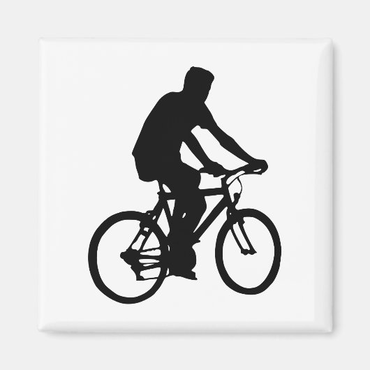 Bicyclist Silhouette Magneet (Voorkant)