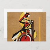 Bicyclist van Laszlo Moholy-Nagy Briefkaart (Voorkant / Achterkant)
