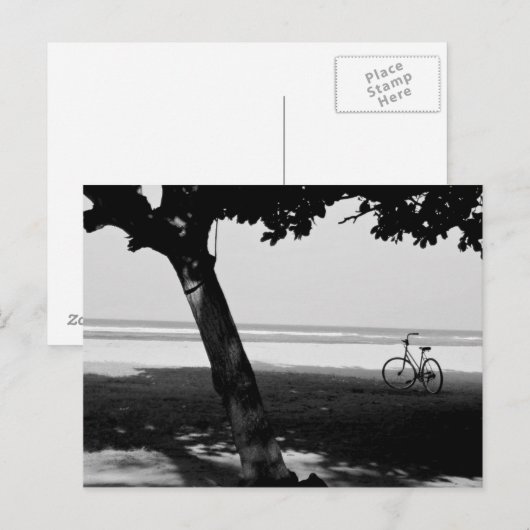 Bicyle op een strand briefkaart (Voorkant / Achterkant)