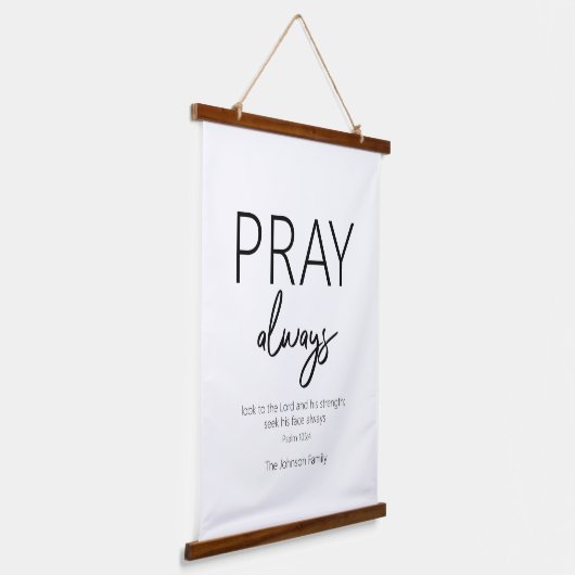Bid altijd Christelijk Bijbelvers Hangende wandtap Hangend Wandkleed (Gebogen)