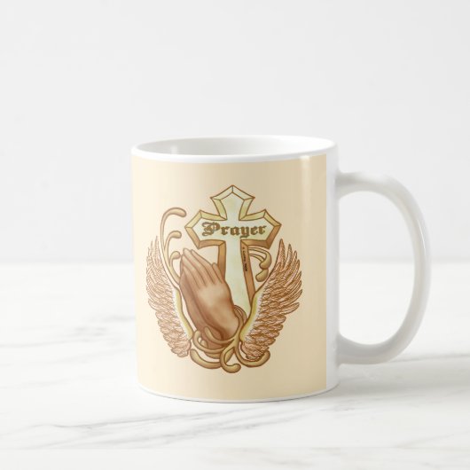 Bid altijd Christelijk kruis mok (Rechts)