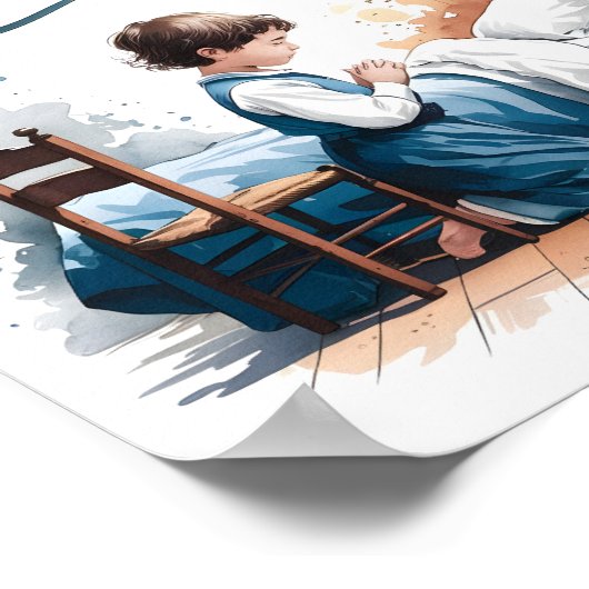 Bid altijd Christelijke kinderkamer muur kunstprin Poster (Hoek)