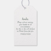 Bid Bijbelvers Christelijk Gebed Groen en Wit Cadeaulabel (Achterkant)