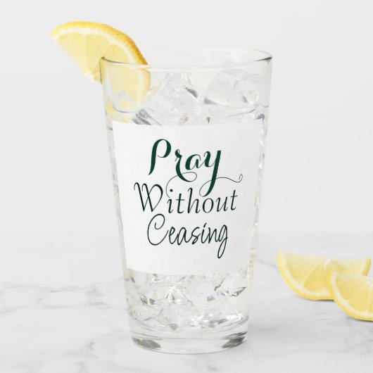 Bid Bijbelvers Christelijk Gebed Groen en Wit Glas (Voorkant ijs)