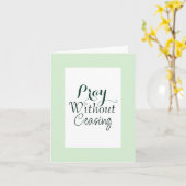 Bid Bijbelvers Christelijk Gebed Groen en Wit Kaart (Gele Bloem)