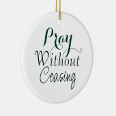 Bid Bijbelvers Christelijk Gebed Groen en Wit Keramisch Ornament (Rechts)
